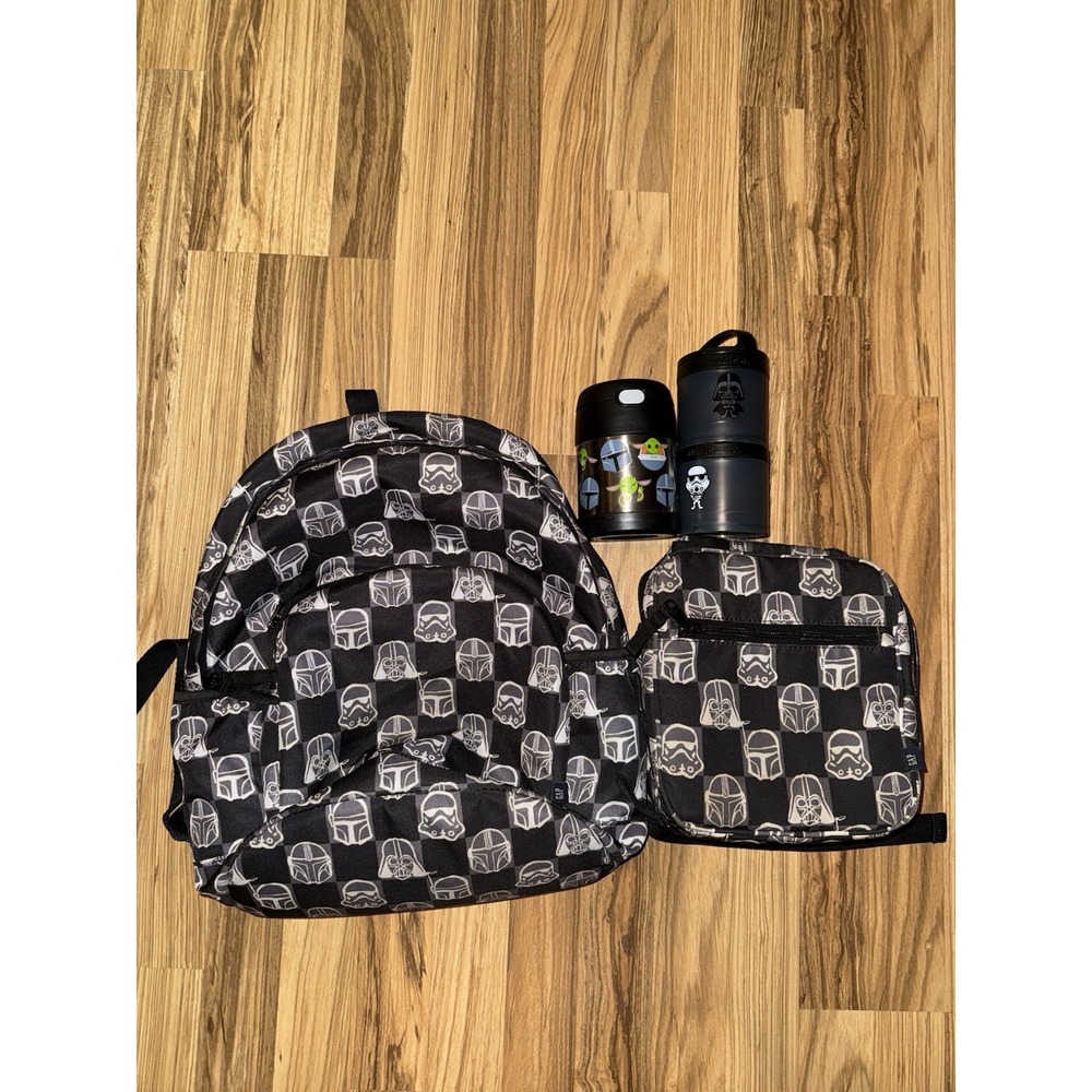 GAP Star Wars Troopers‎ Mandalorian Book bag Backpack Lunch Box thermos